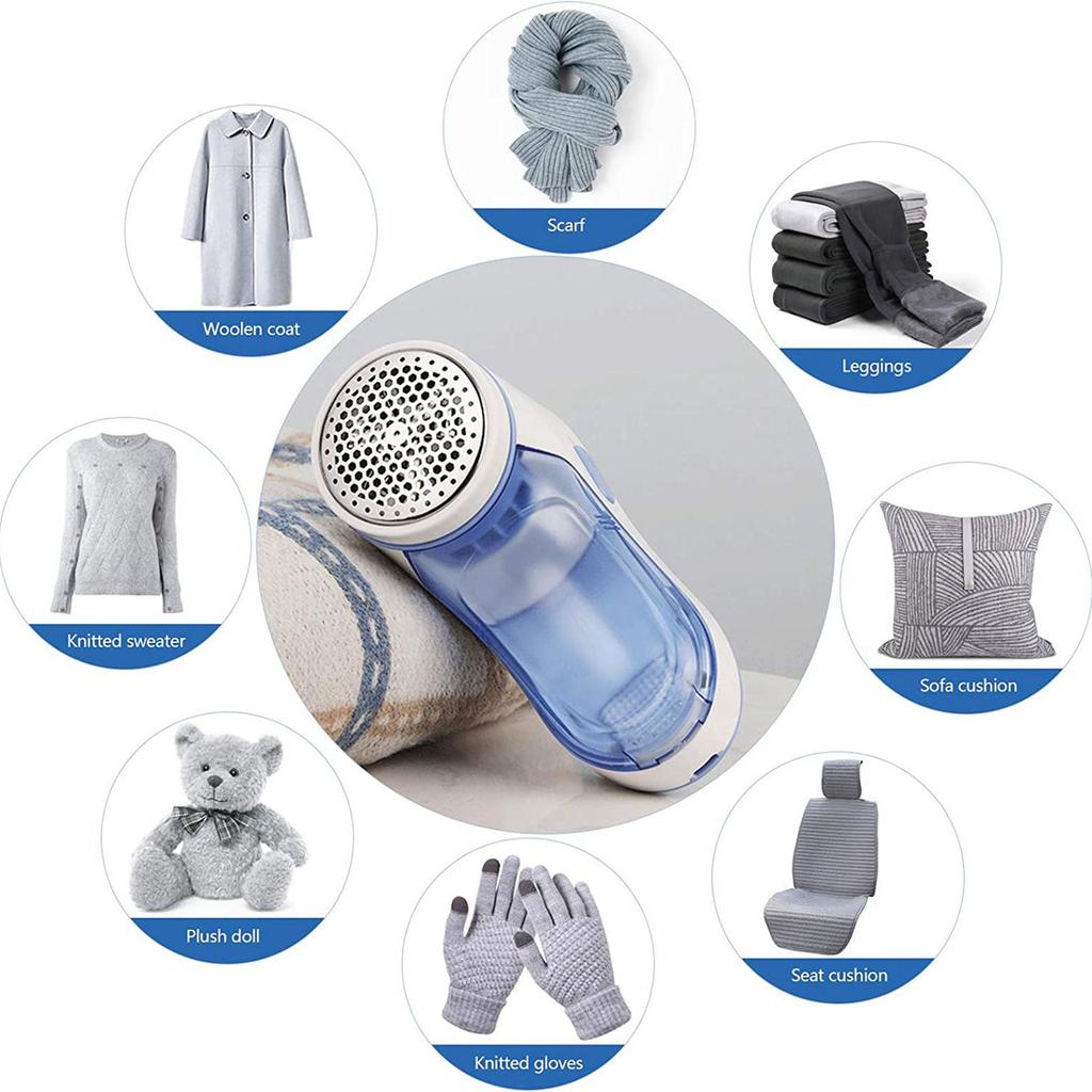 Portable Lint Remover Fabric Shaver Removal Trimmer Interchangeable Blade