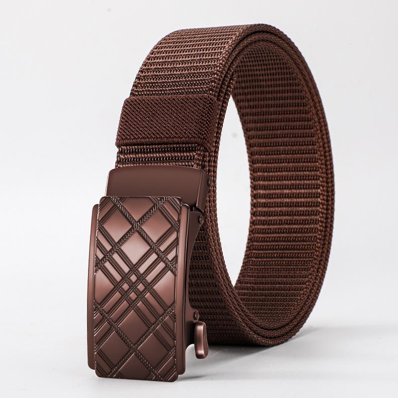 

Ветрозащитный мужской тактический ремень с автоматической пряжкой, утолщенный ремень из искусственного нейлона 120cm кофейный