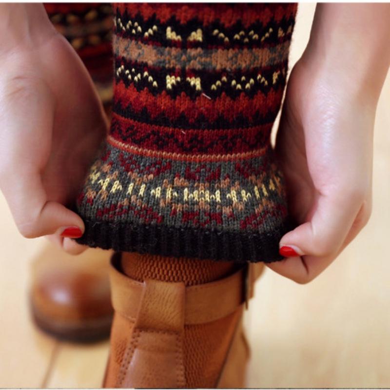 Women's Leg Warmer Winter Long Socks Knit Crochet Legging Stocking