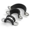 304Stainless Steel Ohm Tube Card U/R Type Water Pipe Clamp Rubber Strip Shock Absorption Insulation Horseback Saddle Throat Hoop