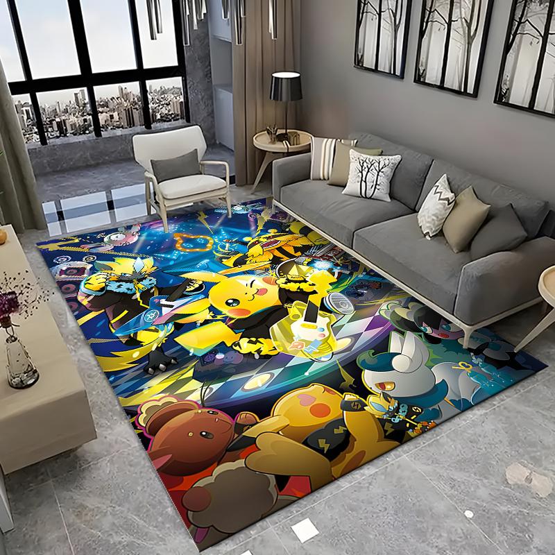 Various Styles Pikachu Printed Carpet Gifts for Boys and Girls Friends Bedroom Living Room Sofa Large Size Mat Non-slip Rugs