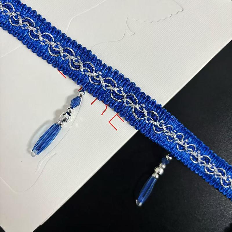 

12M Crystal Bead Tassel Fringe Trim Curtain Drape Lace Trim Sewing Accessory Diy Upholstery Tablecloth Ribbon Crystal Pendant 12M