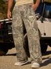 YOUNGLA Men's Camouflage Wide-Leg Casual Pants: Digital Print, Trendy, and Loose-Fit.
