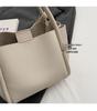 High-End Korean Style Women's Solid Color Basket Bucket Crossbody Handbag - 2025 