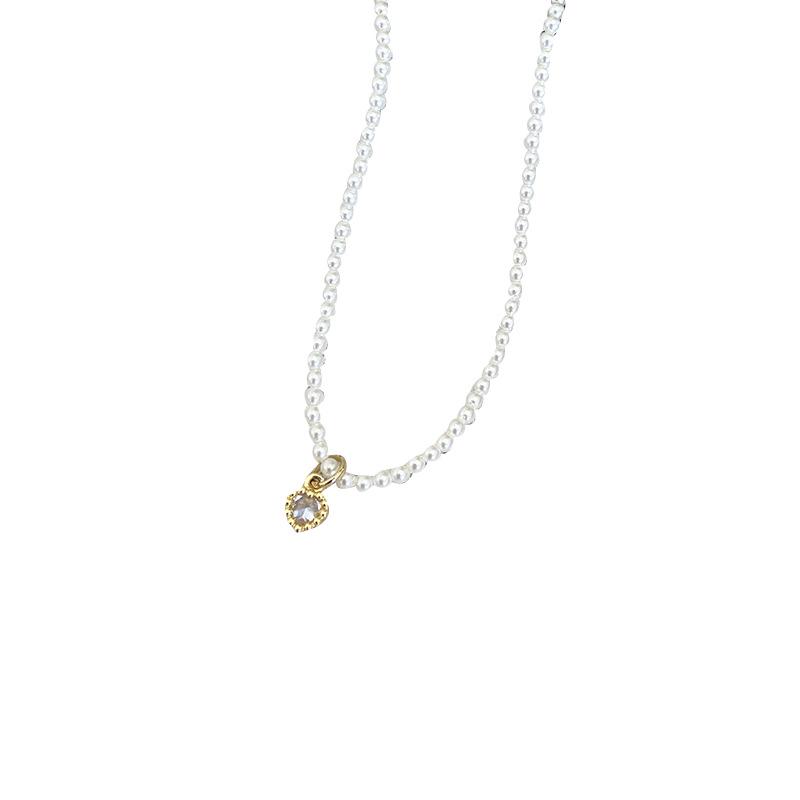 Women's High-Shine Heart Necklace: Glass, Cubic Zirconia, Pearls, Minimalist Summer Choker