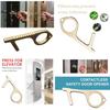 Portable Contactless Safety Door Opener Golden Alloy Key For No Touch Convenience