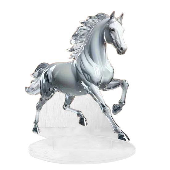 Acrylic Horse Sign Tabletop Decoration 2D Flat Desktop Ornament for Home Office Living Room Shelf Fireplace
