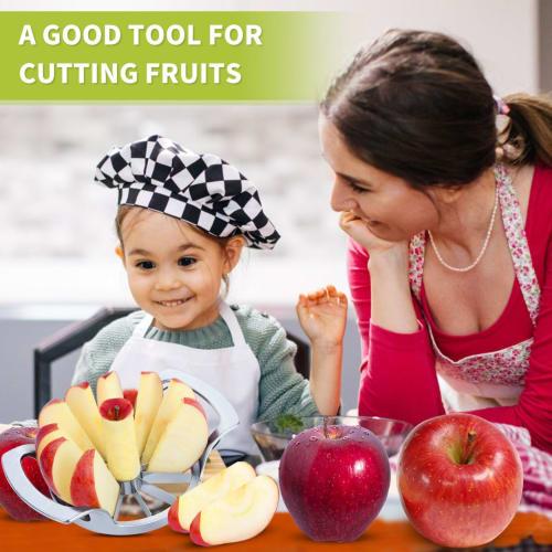 LIIGEMI Apple Cutter Slicer, 12-Blade, Large Apple Corer, Heavy-Duty Stainless Steel Apple Cutter and Divider, Non-Slip Brushed Handle, Easy To Use (M