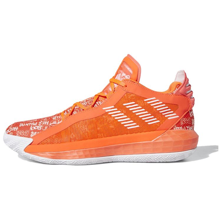 New Adidas Dame 6 Solar Red White FU6808