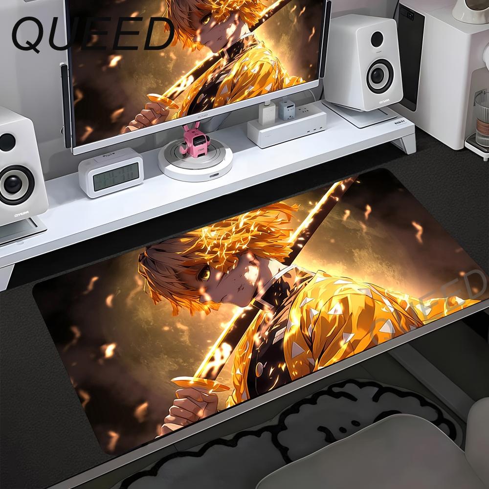 Computer Table Mat Keyboard Desk Pads Anime Mouse Pad Kawaii Girl Mausepad 900x400mm Rubber Non-slip Mouse Mats Demon Slayers XL
