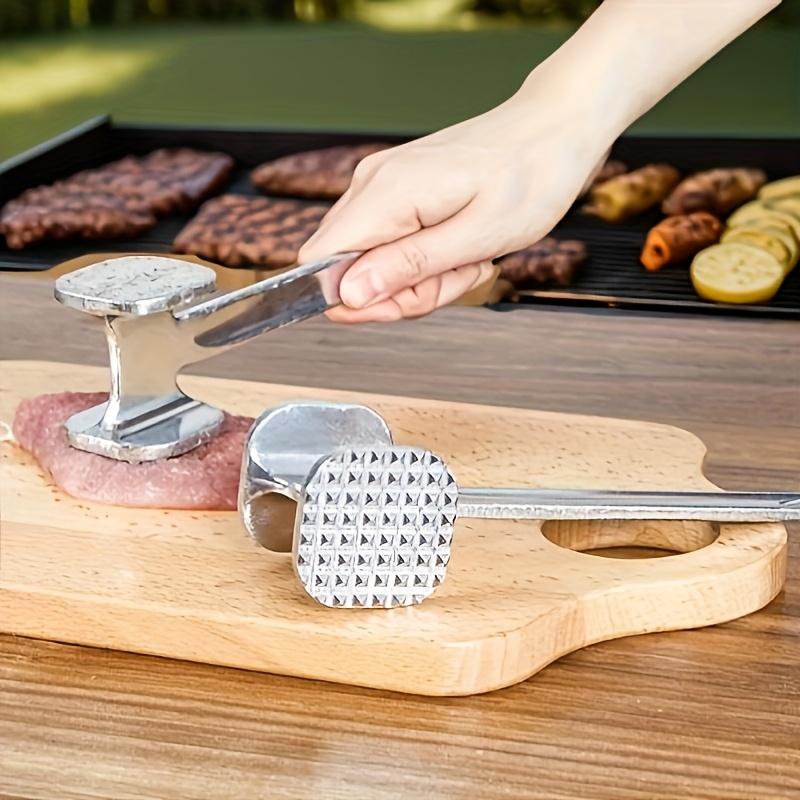 1pc Stainless Steel Meat Stuffing Hammer - Double-Sided,Heavy-Duty Tool for Roasting Beef, Chicken and Pork-Suitable for Outdoor Grilling and Cooking