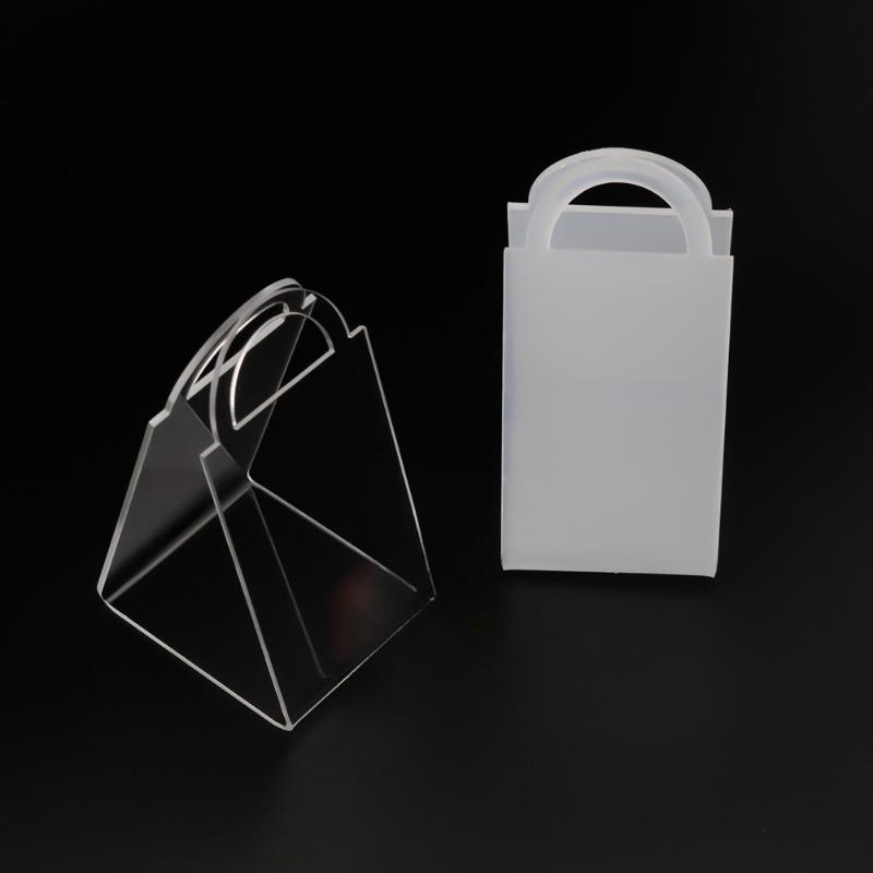 20pcs Fresh Flowers Handle Box Plastics Triangle Transparent Gift Boxes Acrylic Portable Arrangement Flower Bag Use Event Party