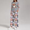 Women's Halloween Print Sweatshirt and Jogger Set, Crewneck Loose Fit with Side Slit Hem