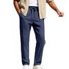 Autumn New Arrivals: Relaxed-Fit Linen Casual Trousers with Trendy Pleats Minimalist Homewear for Men Breathable Straight-Leg Trousers
