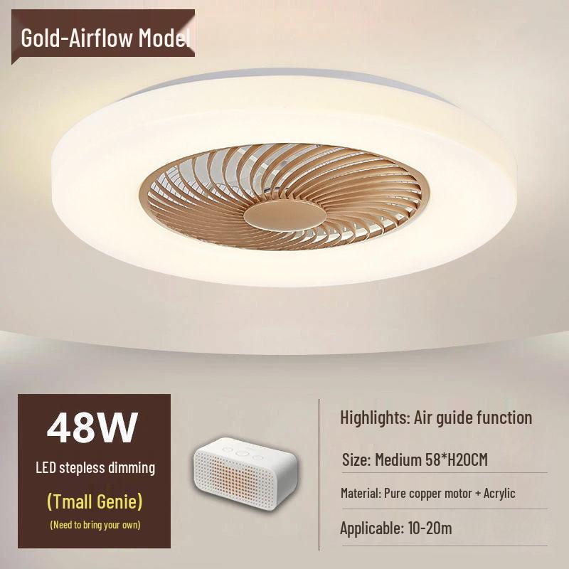 Ultra-thin Silent Ceiling Fan Light: Modern Invisible Chandelier for Bedroom, Living, and Dining Rooms