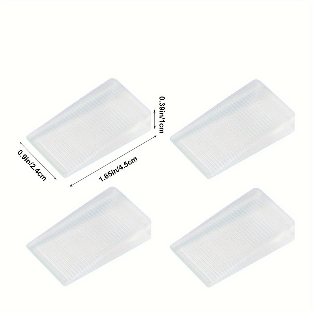 Plastic Furniture Levelers - Transparent Wedge Shims for Uneven Surfaces, Rubber Texture, Matte Finish, Cuttable Hard Table Pads for Doors and Floors