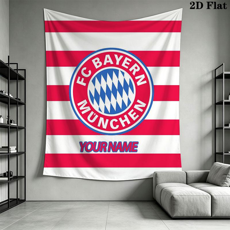 Custom FC Bayern München Wall Hanging Printed Fabric Blanket Decorative Tapestries for Bedroom Living Room Home Decor