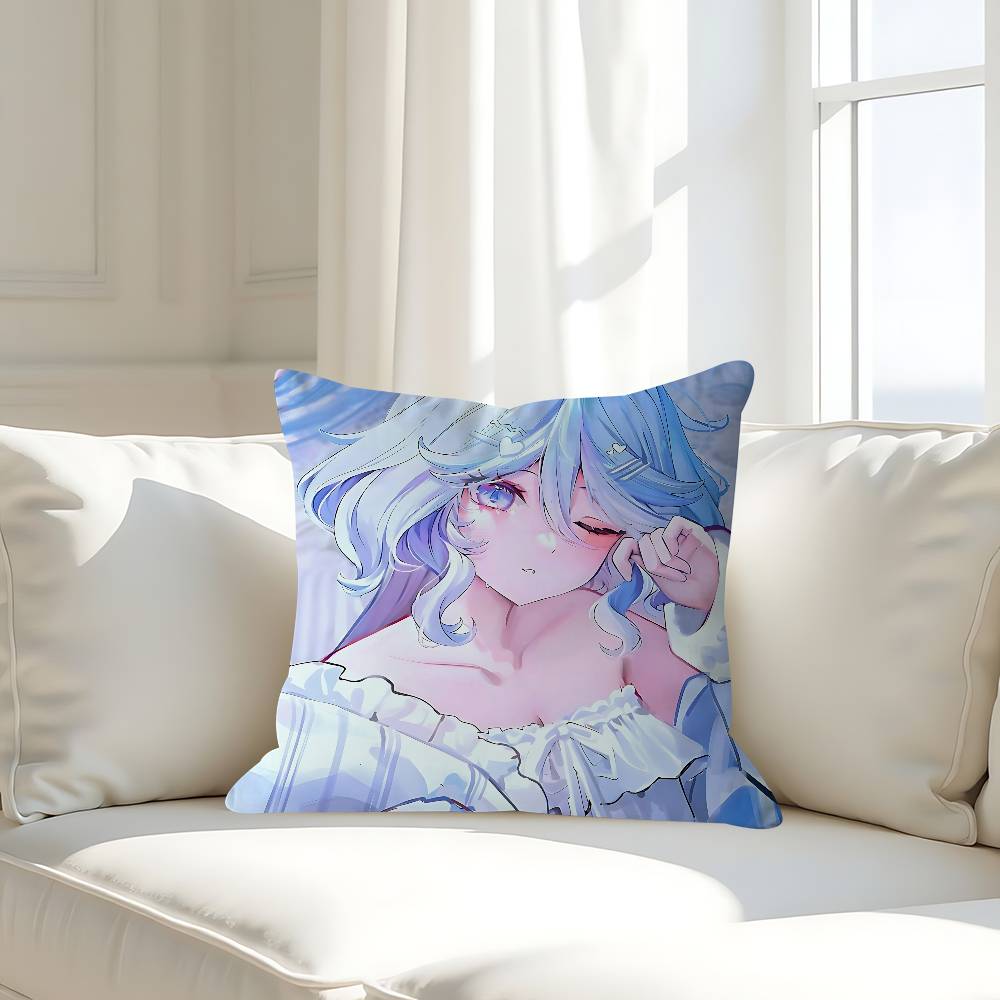 Genshin Impact Furina Kissenbezug Abnehmbarer Waschbarer Kissenbezug – Ganzjahresweiches Leinen
