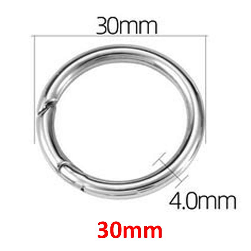 2pcs/1pc Stainless Steel Keyring Spring Clasps for Keychain Key Holder Polishing Openable Round Ring Carabiner Jewelry DIY