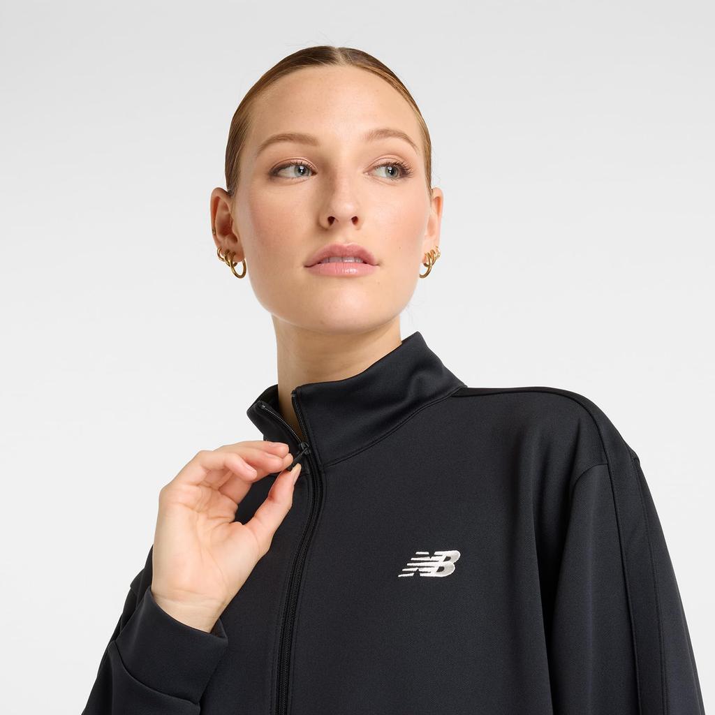 Knit Track Jacket BK M [New Balance] Women's (AWJ51505) (Black)