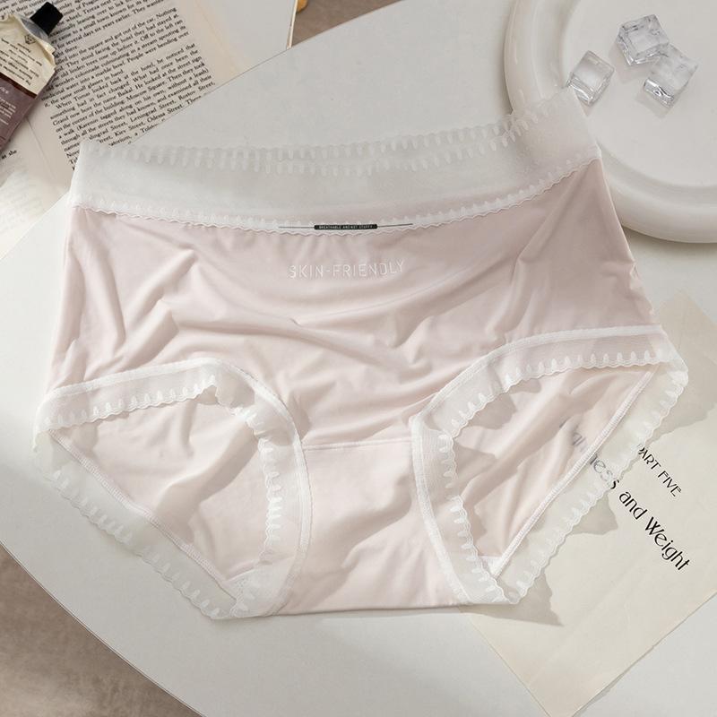 Summer Ice Silk Panties Women's Underwear Thin Section Paclitaxel Antibacterial Crotch Sexy Mid-waist Quick Dry Non-marking Breathable Panties
