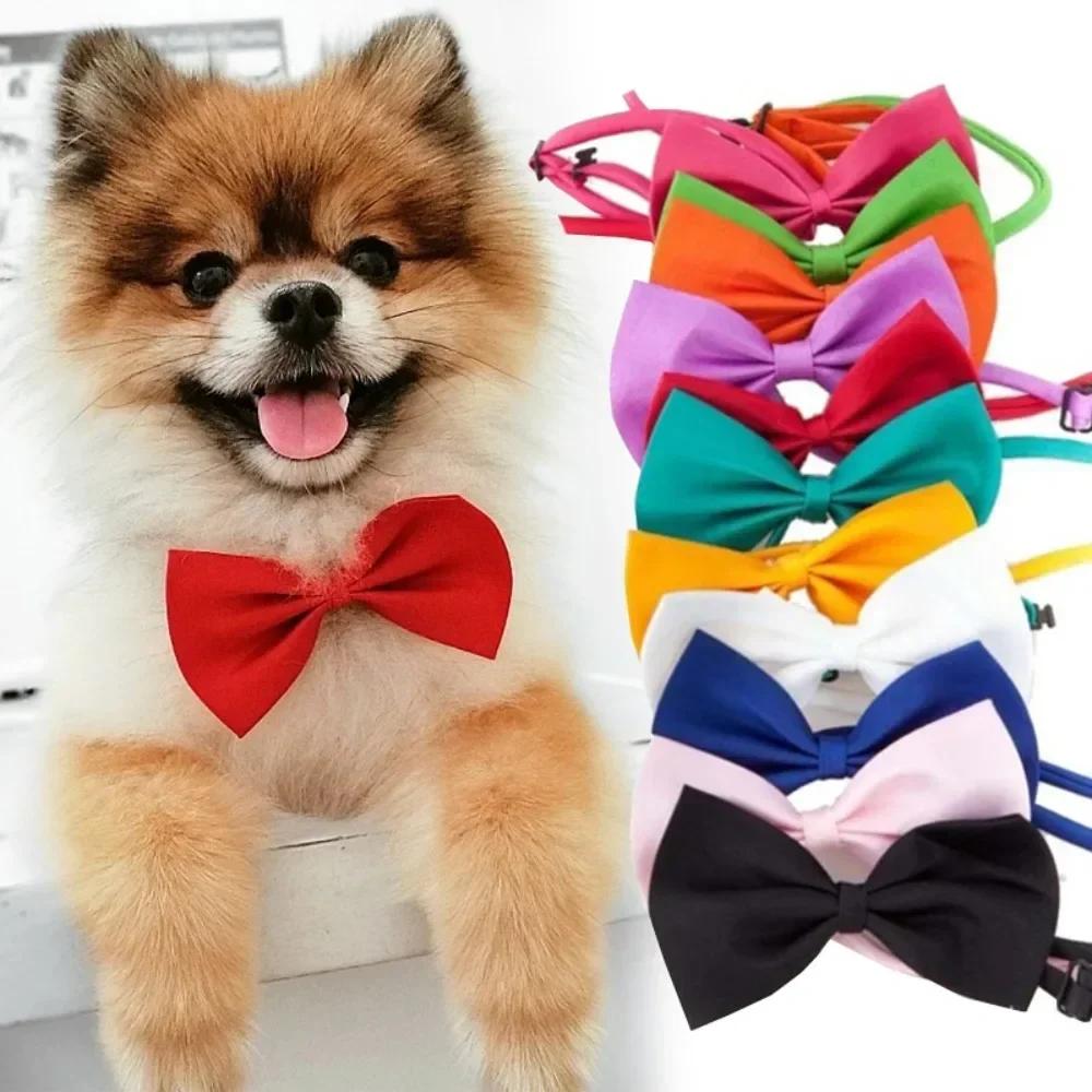 Cute 1 piece Cute Solid Color Adjustable Pet Bow Tie Pet Dog Collar Bowknot Bow Ties Gentleman Dog Bow Tie Pet Supply