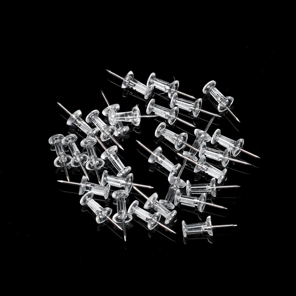 High Quality Plastic Board Thumb Tacks Push Pins Drawing Pins Clear Push Pins Stationery Supplies