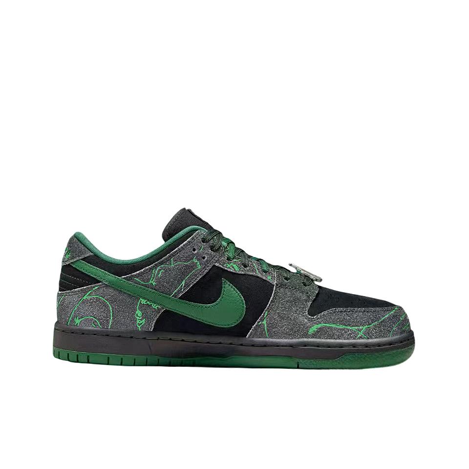 Nike Dunk SB Skateboard Schuhe Unisex Low Top Schwarz Grau Grün HF7743-001(Team-)-Zufällige Verpackungsbeutel