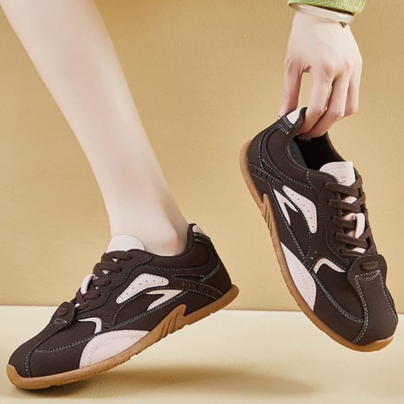 Fashion Women Moral Training Shoes 2025 Spring New Retro Lace-up Sneakers Casual Flat Comfortable Non Slip Rubber Sole Sport Women Shoes