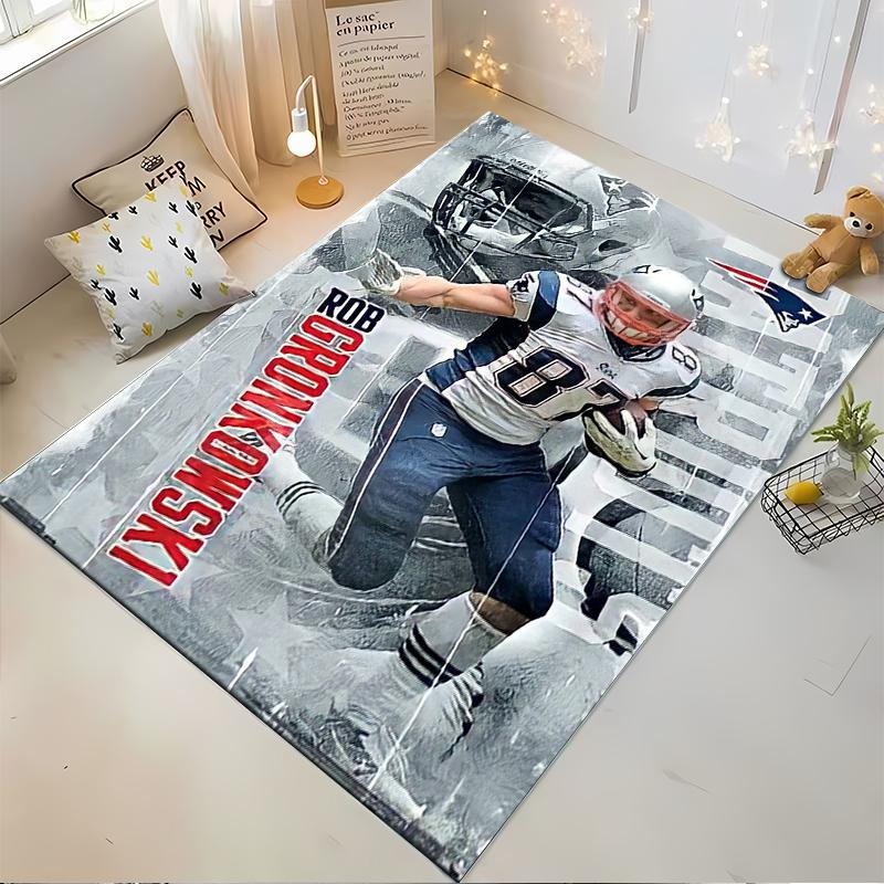 "American Football Player Sports Rug Decor Non-slip rug suitable for living room and bedroom sofas."