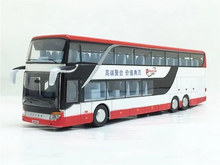 ABBT1 1:32 Hochwertiges Legierungs-Geschäftsbus-Modell Metall-Druckguss Simulation Luxus Doppel-Sightseeing-Bus Rückziehauto Spielzeug für Kinder
