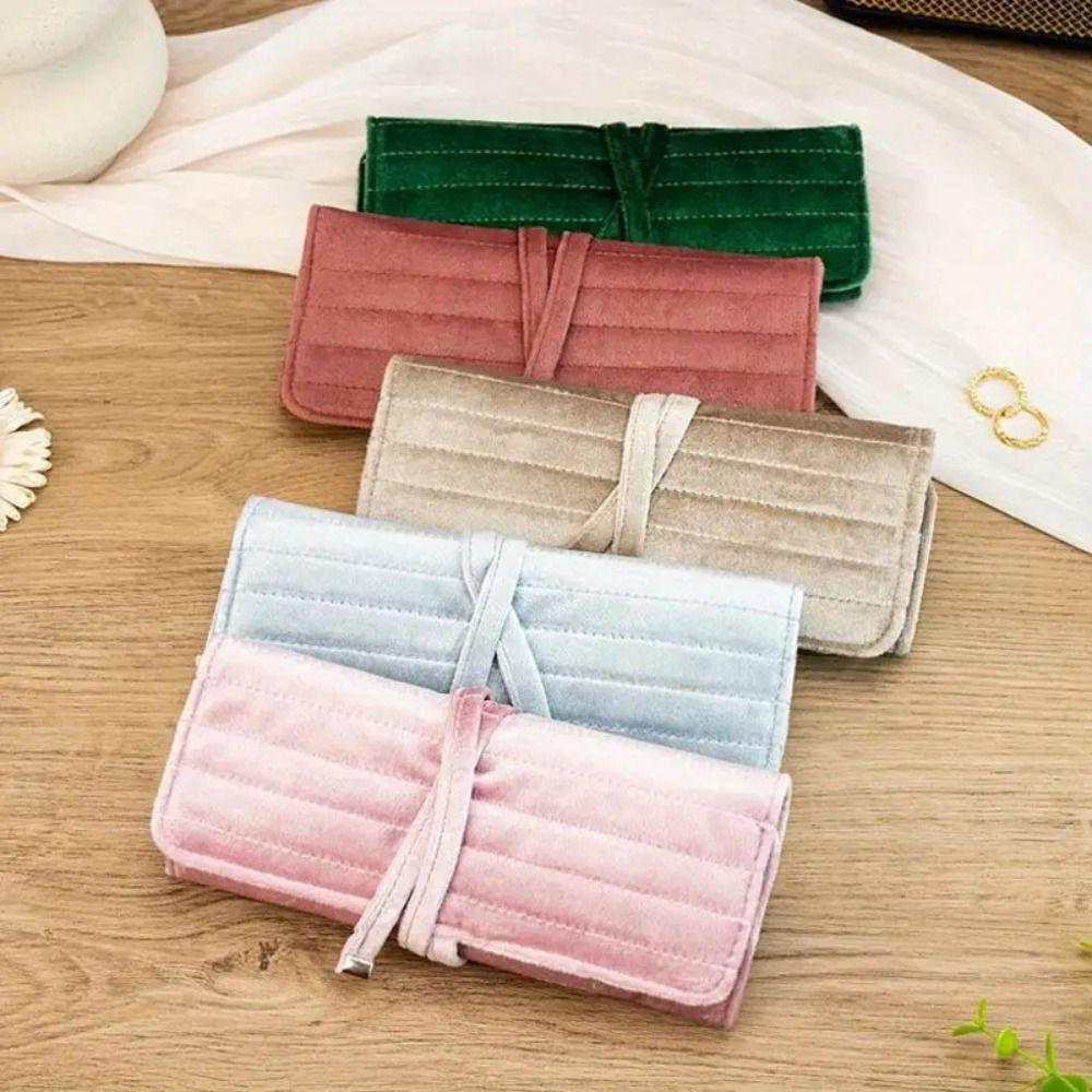 Lace Up Jewelry Storage Bag Bracelet Necklace Velvet Jewelry Holder  Travel