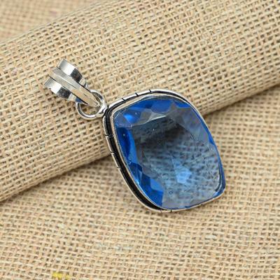 Tansanit-Edelstein aus massivem 925er-Sterlingsilber, handgefertigter Anhänger, Jahrestagsgeschenk