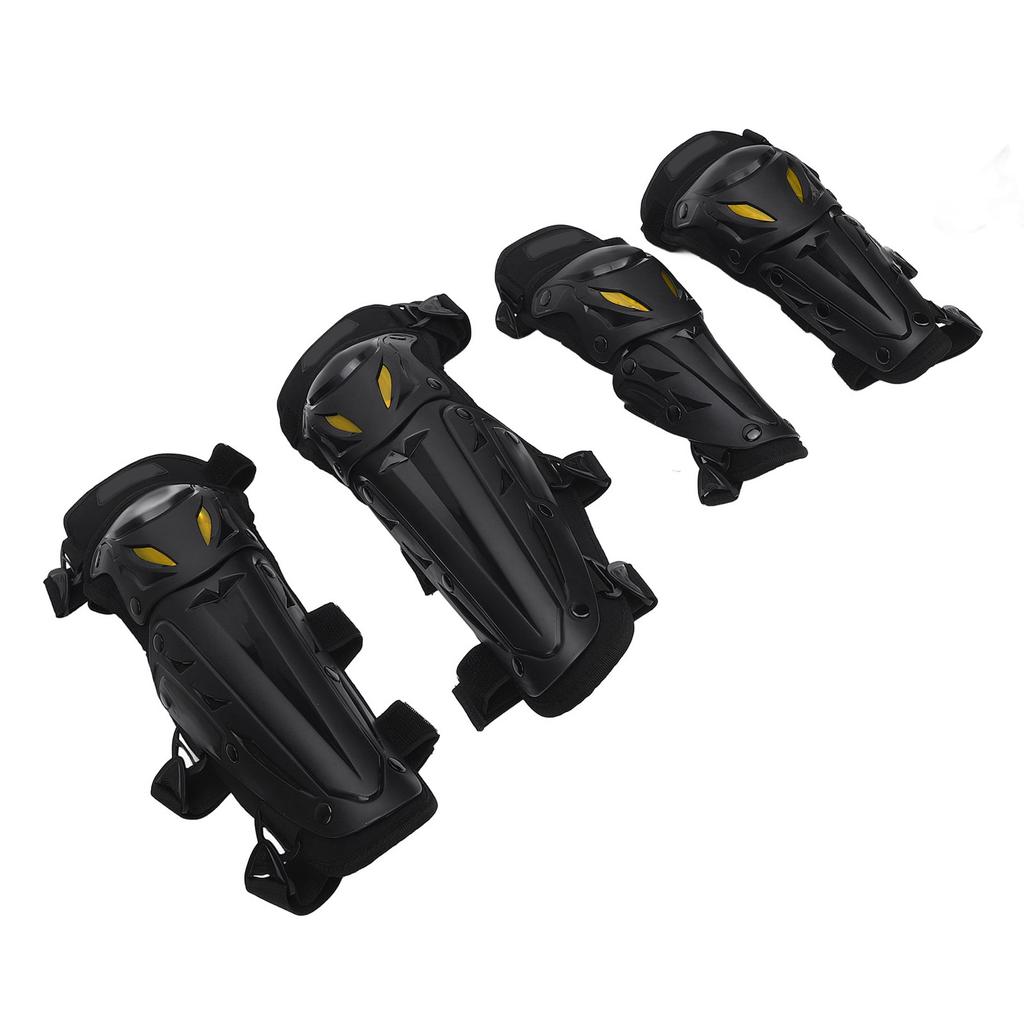 Motorcycle Knee Shin Guard Pads with Elbow Guard Adjustable Elastic Strap Motocross Knee Protection Armor for Dirtbike