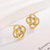 2025 Gold Hollow Knot Stud Earrings: Elegant, High-End Jewelry for Women – Light Luxury Autumn/Winter Style
