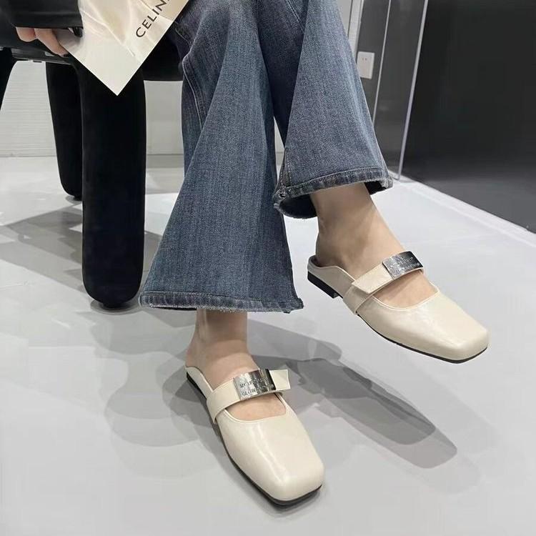 [Youshilai] Square Head Temperament Mary Jane Shoes Women's Spring 2025 New Retro Fashion Outer Wear One Pedal