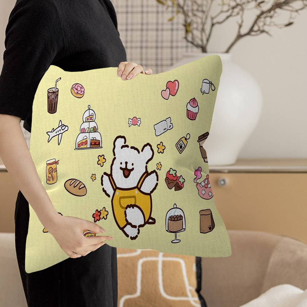Line CARTOON PPuppyS Pillowcase Toon Gift Cushion Cover Bedroom Home Sofa Chair Seat Decor Pillow Case