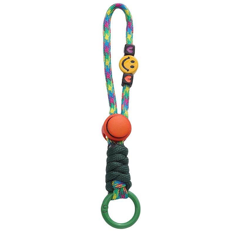 1Pc Handcrafted Woven Smiling Face Lanyard Creative Keychain For Short Universal Mobile Phone And Car Keychain Practical