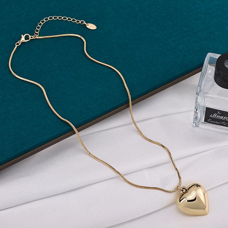 

Серия Сердце : Элегантное золотое ожерелье в форме сердца для женщин - высококачественная ключичная цепочка золотистый