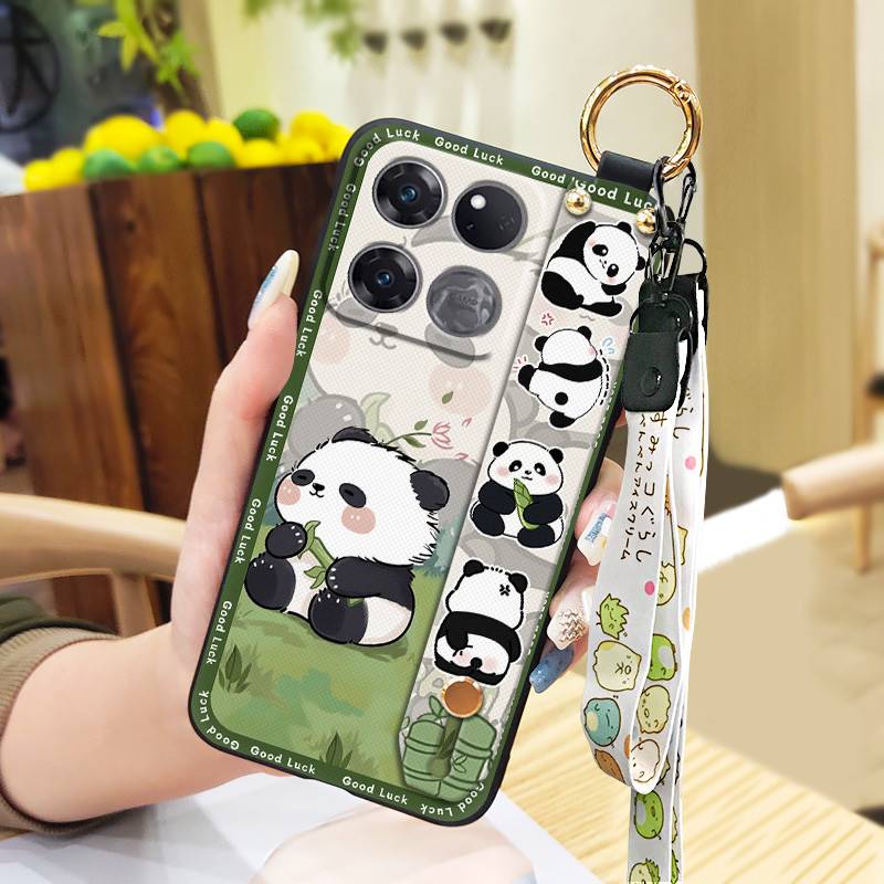 Cute Shockproof Phone Case For OnePlus/1+Ace 5G Racing Edition Cartoon Panda Protective Back Cover Kickstand Anti-knock
