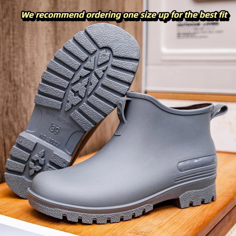Short Rain Boots Waterproof Non-slip Ankle Rubber Shoes For Outdoor Work Kitchen