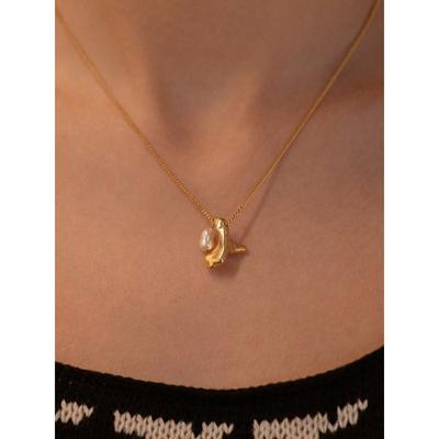 Freshwater Pearl Layered Melting Pendant Necklace
