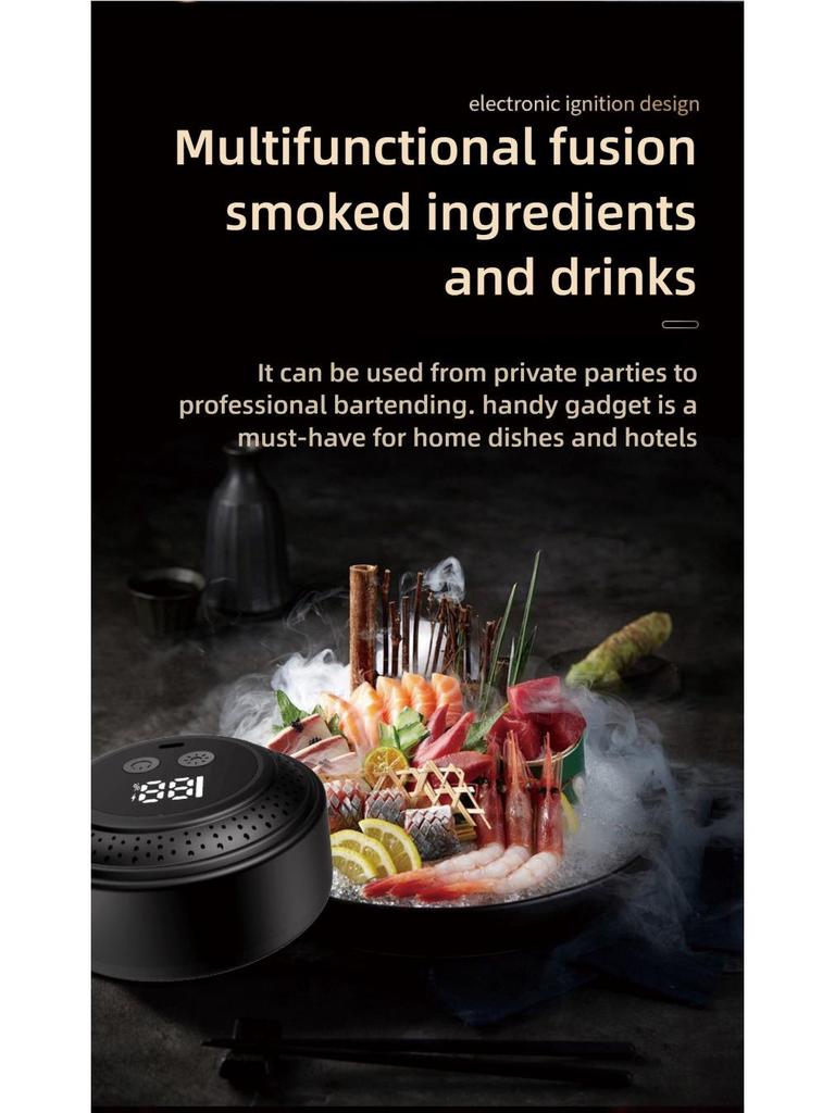 Electric Whiskey Cocktail Smoker Kit with Multiple Aromatic Woods for Bartending