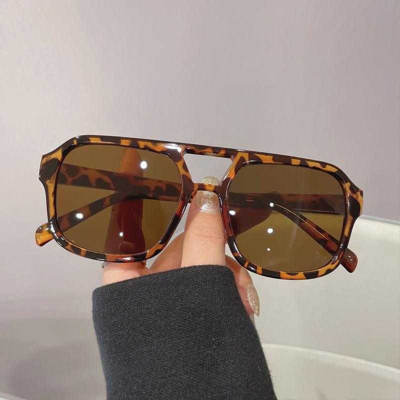 Retro Double Beam Sunglasses Summer Outdoor Protection Fashion Men's and Women's Glasses