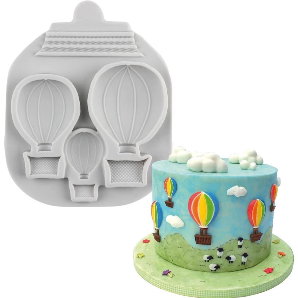 Hot Air Balloon Fondant Silicone Mould For Cake Decorating Cupcake Topper Polymer Clay Candy Chocolate Gum Paste Moulds