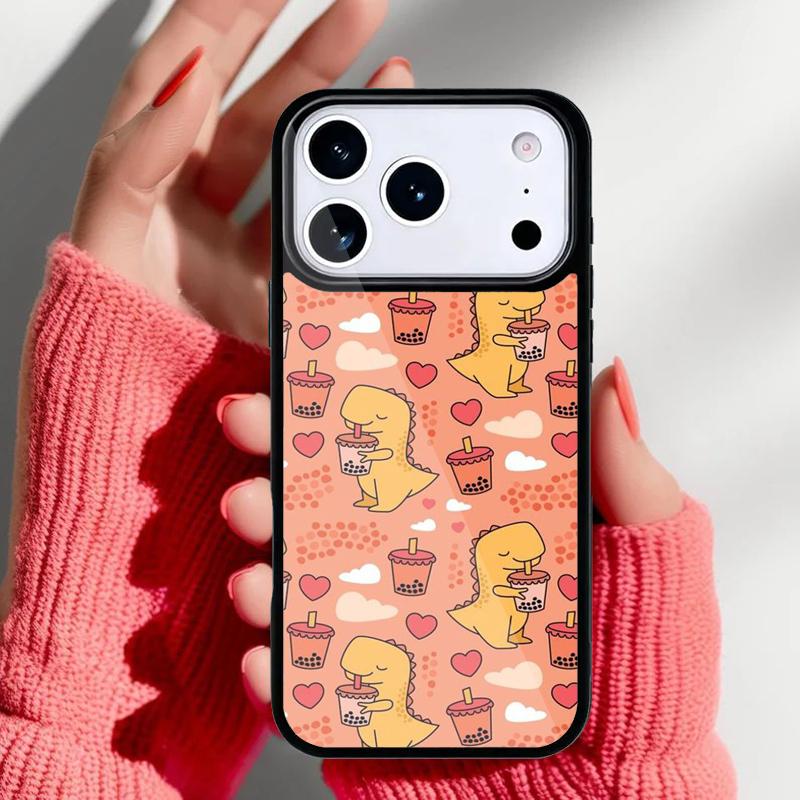 Cute Dinosaur Tea-Rex Phone Case for iPhone 17 16 15 14 13 Pro Max Back Cover for 12 11 Pro Coque