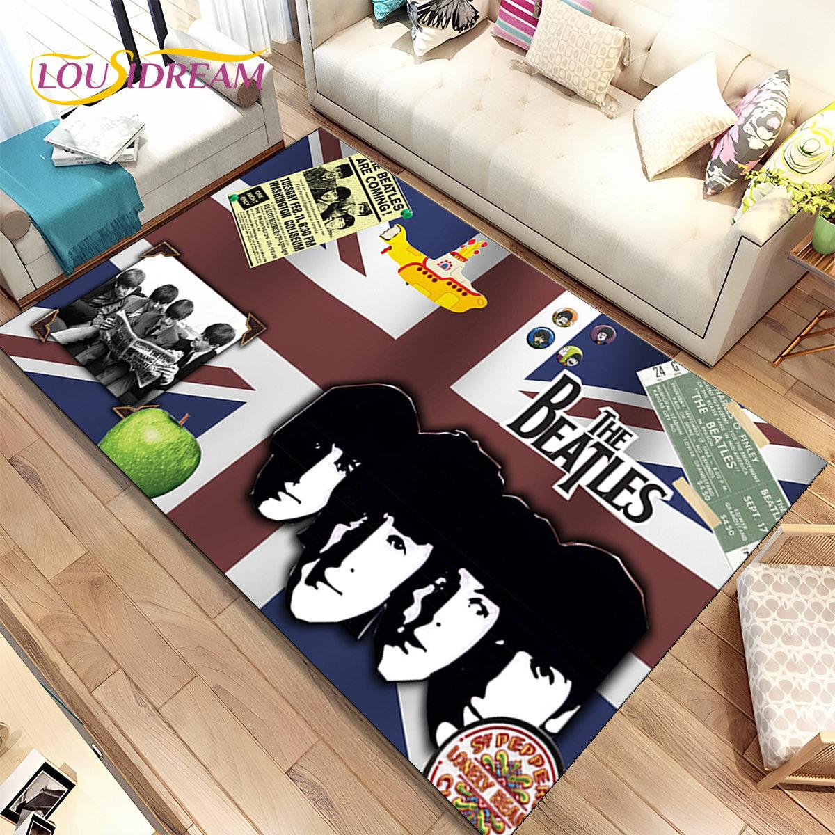 

3D B-Beatles Рок-гурт Килимок, килимок для дому, вітальні, дитячої спальні, дивана, килимок, діти грають, нековзкий килимок 40x60cm(15x23in)