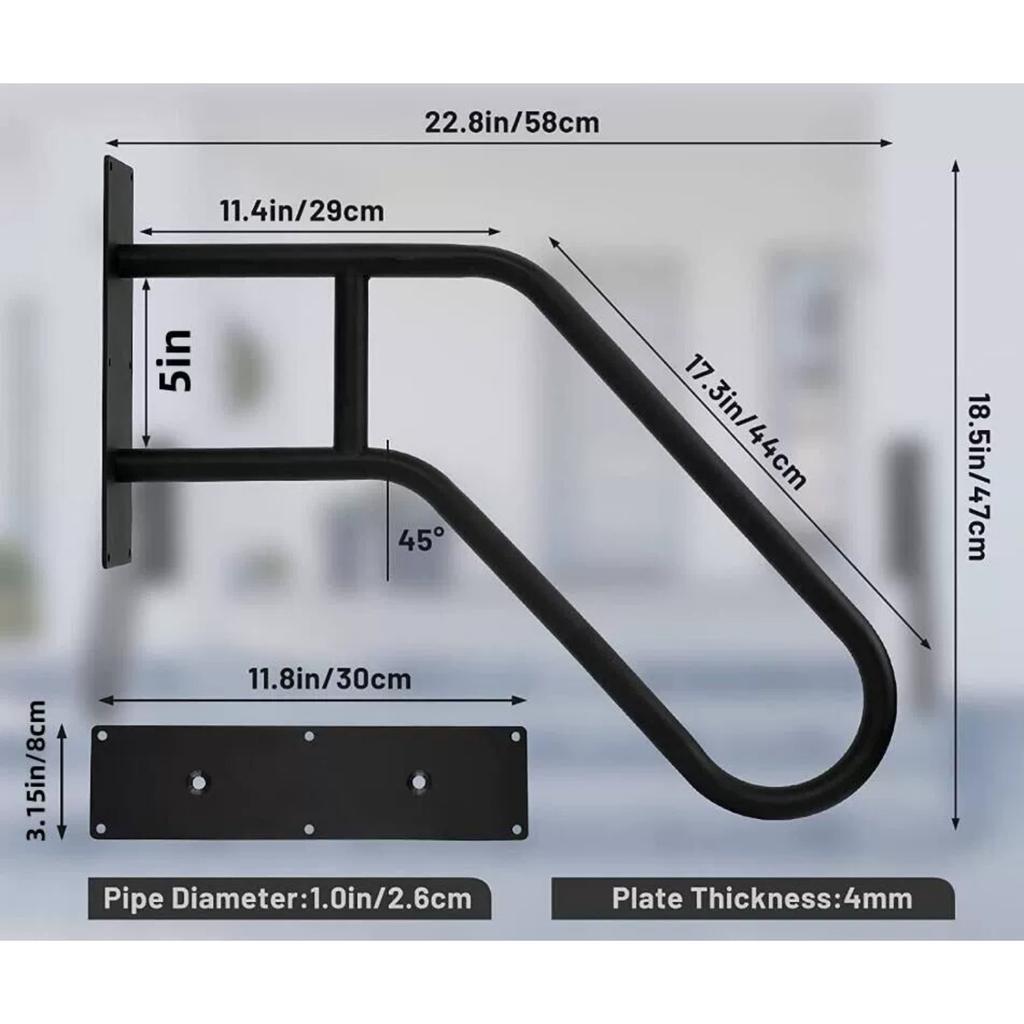 Handläufe für Außentreppen, 1-3 Stufen Wandmontage Handlauf, Sicherheits-U-förmige Haltegriffe aus Metall, Treppenhandlauf für Innentreppen, Treppengeländer Innen