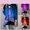 Comfortable Women Christmas Tree Tops Long Sleeve Casual Xmas Pullover T Shirt Blouse