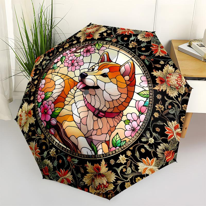 

Color Retro DogThemed Automatic Opening and Closing Umbrella - 8 Ribs, Suitable for Leisure and Going Out, Outdoor Accessory, Gothic Style,